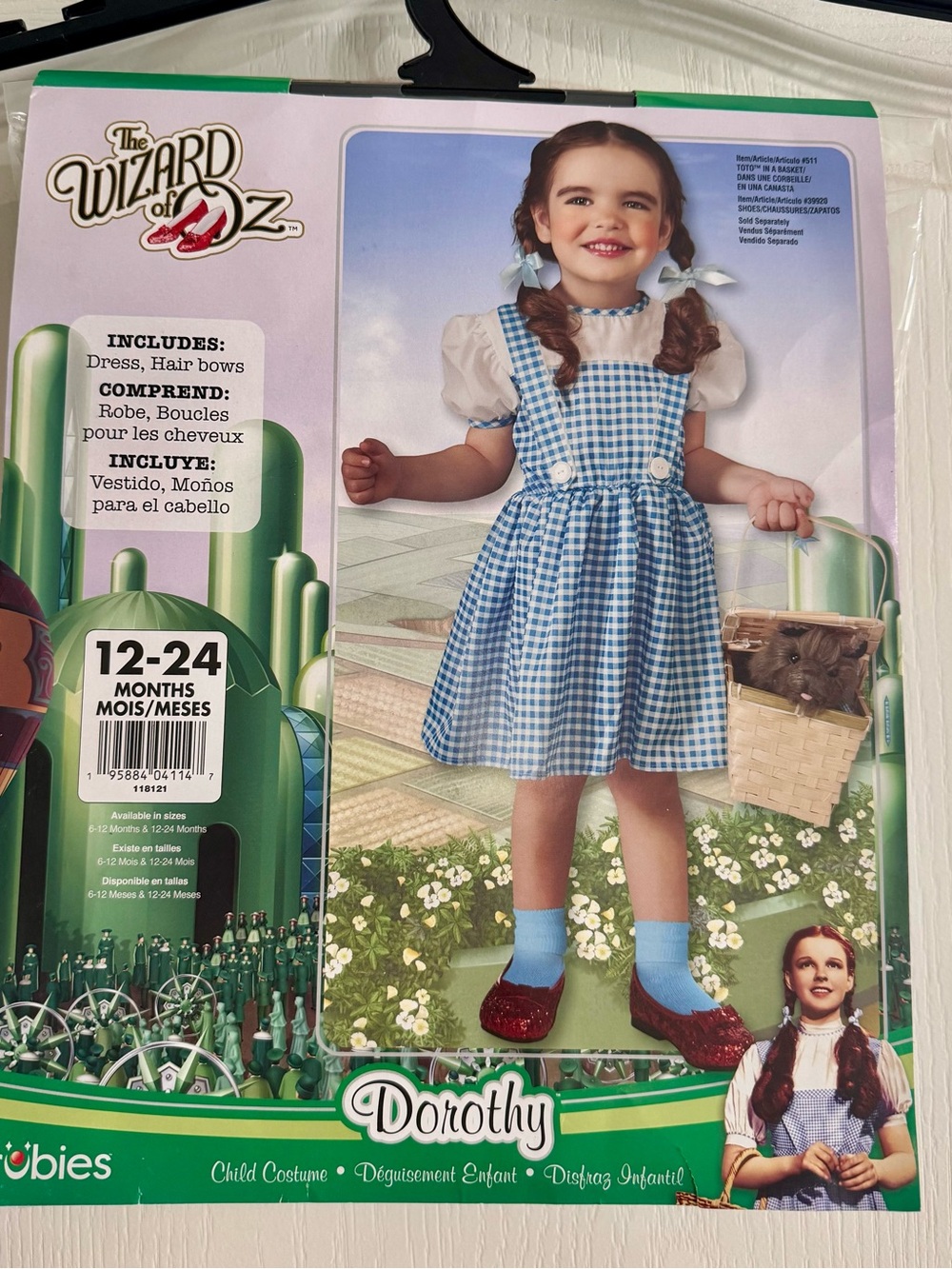 The Wizard of Oz Rubie's Dorothy Toddler Costume in Blue and White Gingham